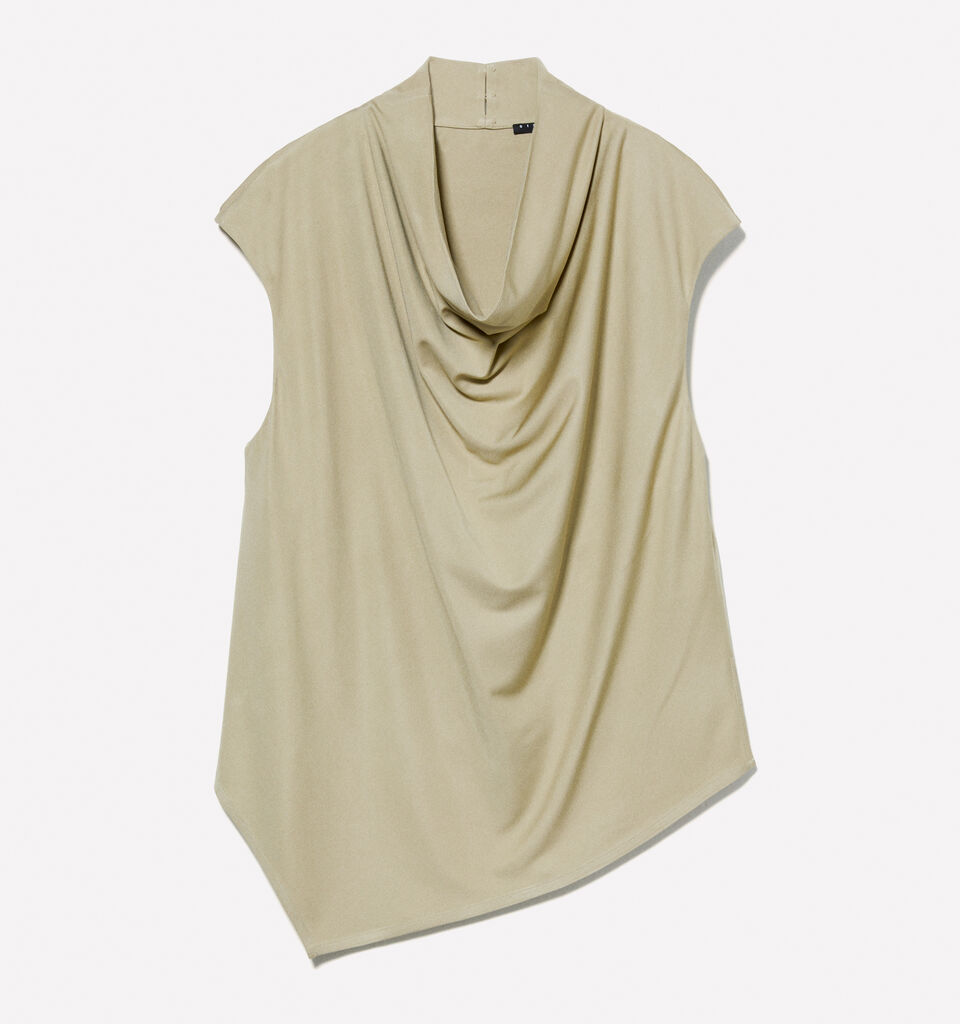 Military green draped top - blouses pour femme - Kaki | Sisley image number 6